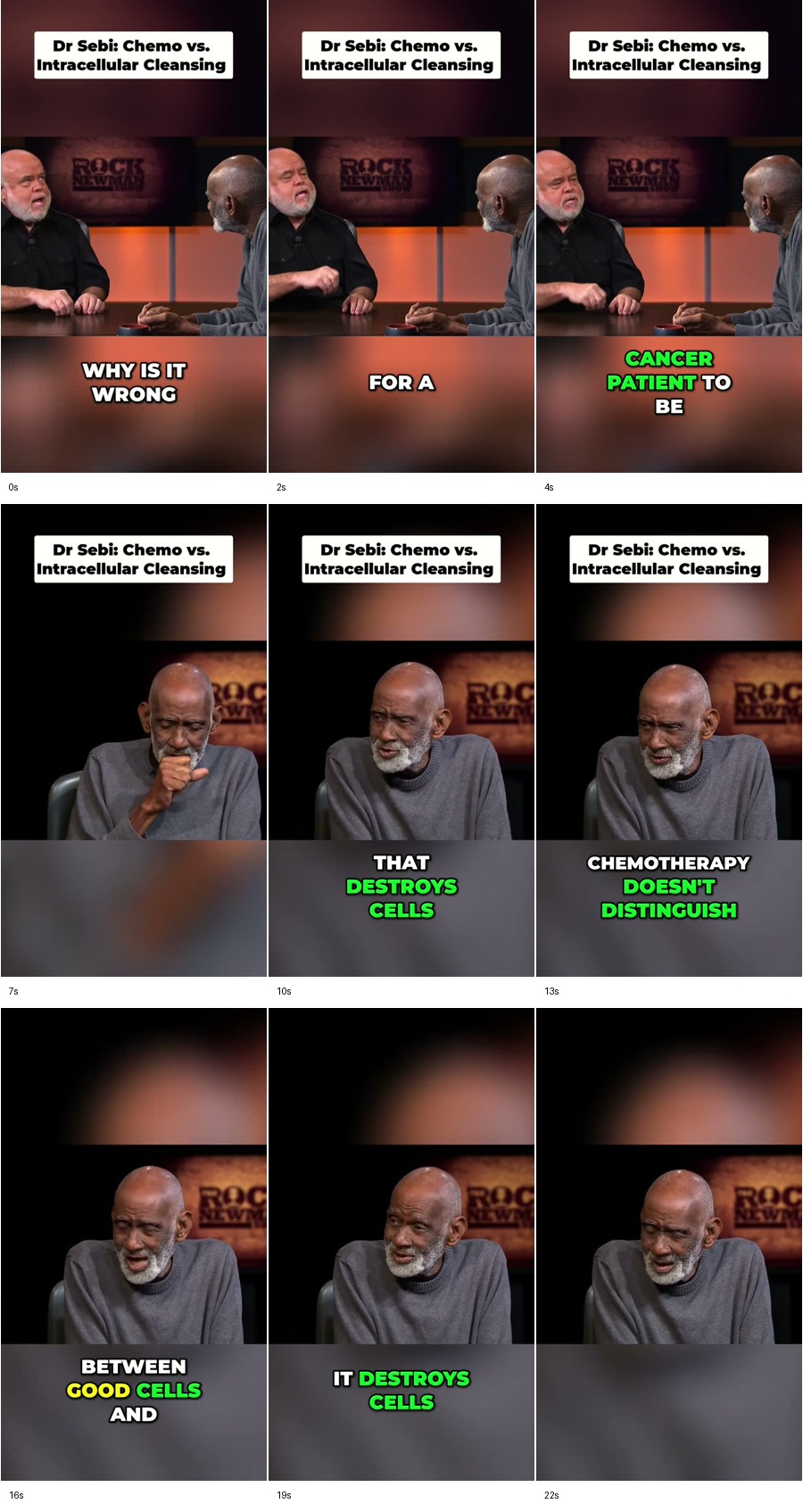 Facebook source card for Dr. Sebi, chemotherapy and intracellular cleansing claims