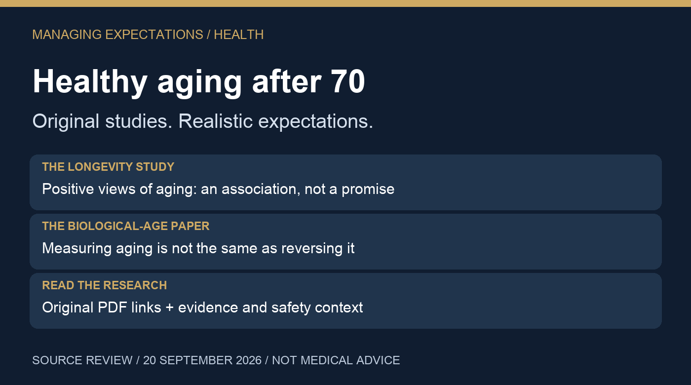 Healthy aging original studies